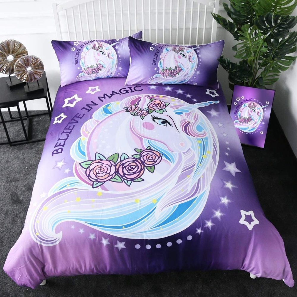 New Unicorn Duvet Cover Set- Full